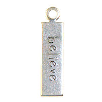 Believe Tag 5x20mm Ant.Silv