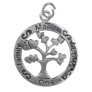 20mm Family Tree Charm Sterling Silver