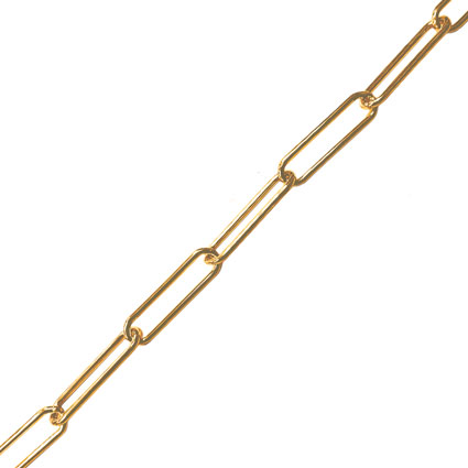 2.75x10mm Paperclip Chain by Length Gold Filled