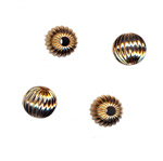 6mm Gold Filled Corrugated Round Beads