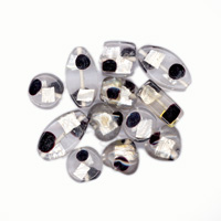 100g Glass Silverfoil W/Dot Bead Mix Black