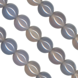 Grey Agate Beads String 8mm Round -16