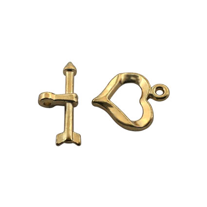 15mm Heart Toggle Clasp: GP