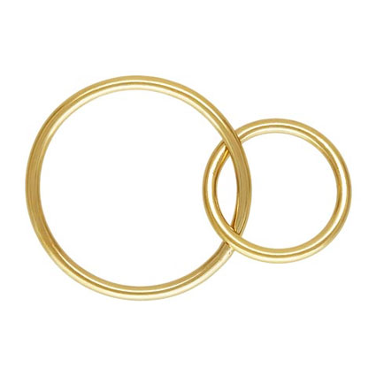 15mm-10mm Interlocking Rings Gold Filled