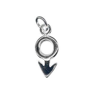 10mm Male Symbol Charm Sterling Silver