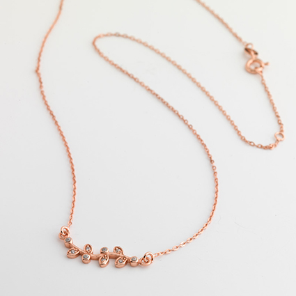 Sterling Silver Rose Gold Plated 16