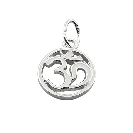 12mm Ohm Charm Sterling Silver