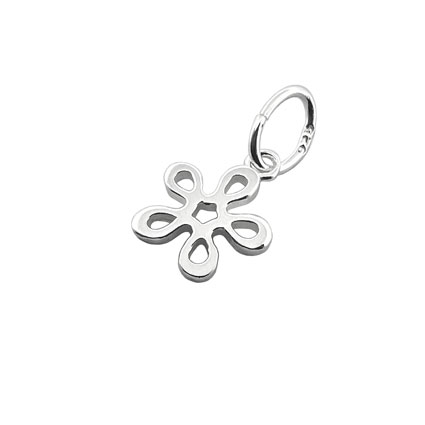 7mm Open Flower Charm Sterling Silver