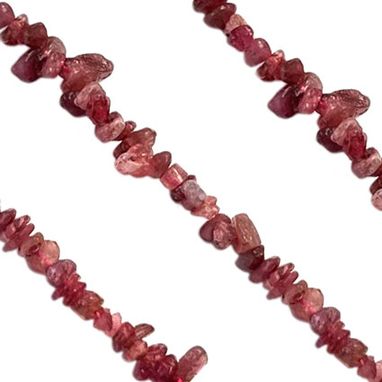 31-32'' Pink Tourmaline Chip Beads Necklace