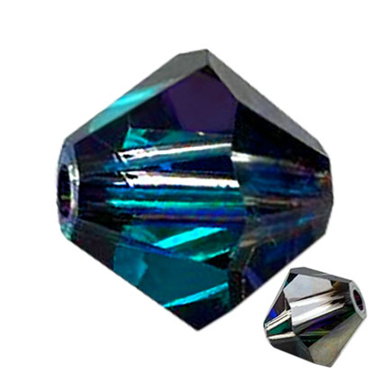 Preciosa 4mm Czech Crystal Bicone Beads: Bermuda Blue