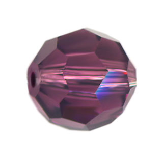 6mm Czech Crystal Round Facet Beads: Amethyst