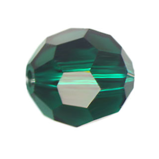 6mm Czech Crystal Round Facet Beads: Emerald