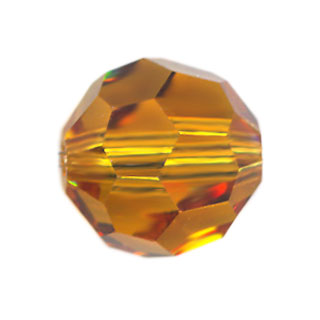 6mm Czech Crystal Round Facet Beads: Topaz