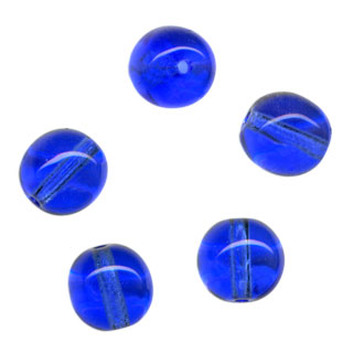 4mm Round Tiffany Glass Beads: Sapphire