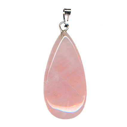 15x30mm Briolette Drop Pendant: Rose Qtz