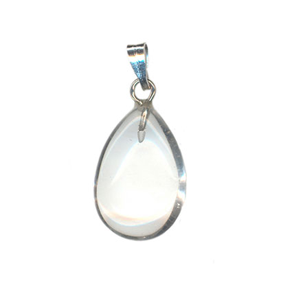 12x18mm Briolette Drop Pendant: Rock Crystal