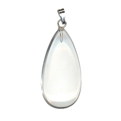 15x30mm Briolette Drop Pendant: Rock Crystal