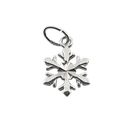 11mm Snowflake Charm Sterling Silver