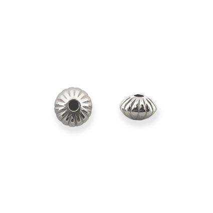 4mm Corrugated Rondelle Beads Sterling Silver