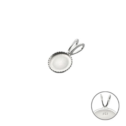 6mm Milled Edged Pendant Sterling Silver