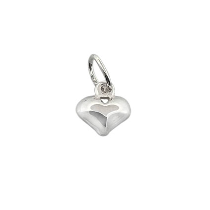 6mm Mini Puff Heart Charm Sterling Silver