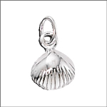 7mm Clam Shell Charm Sterling Silver