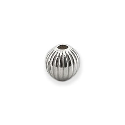 8mm Corrugated Bead Sterling Silver