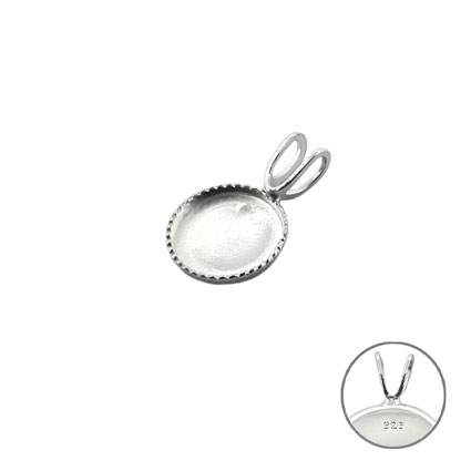 8mm Milled Edged Pendant Sterling Silver