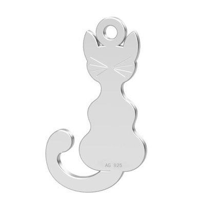 20mm Cat Charm Sterling Silver