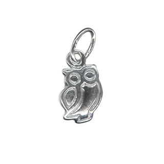 9mm Owl Charm Ant. Sterling Silver