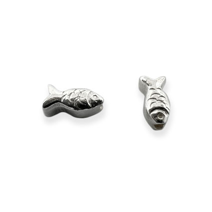 7mm Fish Beads Sterling Silver
