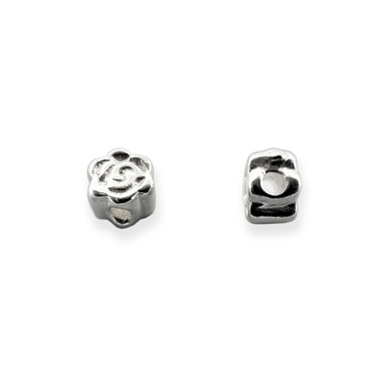 4.5mm Rose Beads Sterling Silver