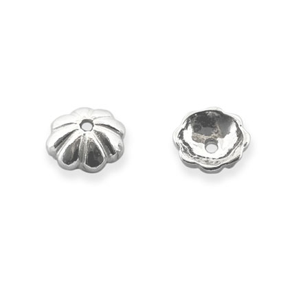 6mm Bead Cap Sterling Silver