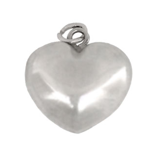 15mm Puffed Heart (Seamed) Sterling Silver