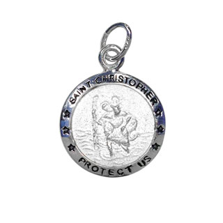 14mm St Christopher Charm Sterling Silver