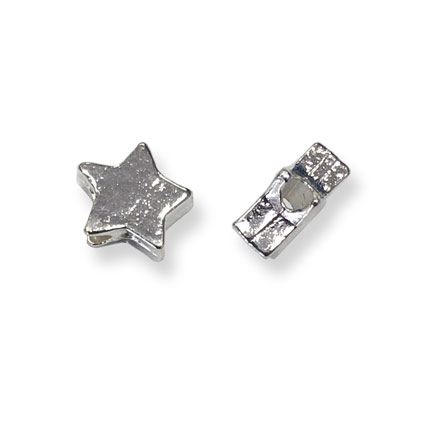 6mm Star Beads: Silver plated