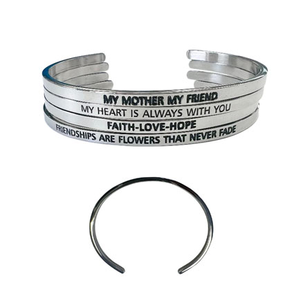 3mm Stainless Steel Affirmation Bangle Mix