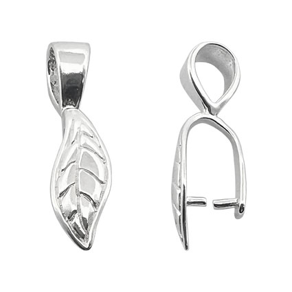 14x5.5mm Leaf Pendant Mount Sterling Silver