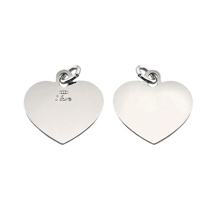 18mm Blank Heart Pendant Sterling Silver