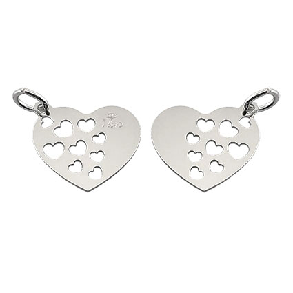 17mm Multi Heart Pendant Sterling Silver