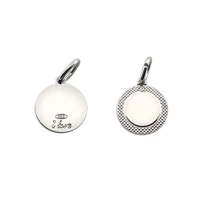 10mm Round Tag Pendant Sterling Silver