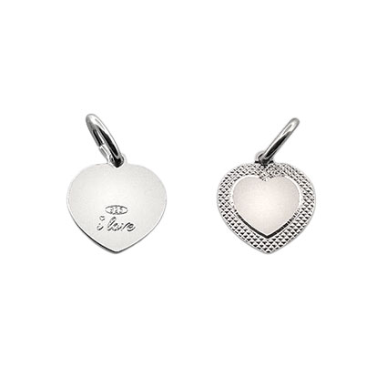 10mm Heart Tag Pendant Sterling Silver