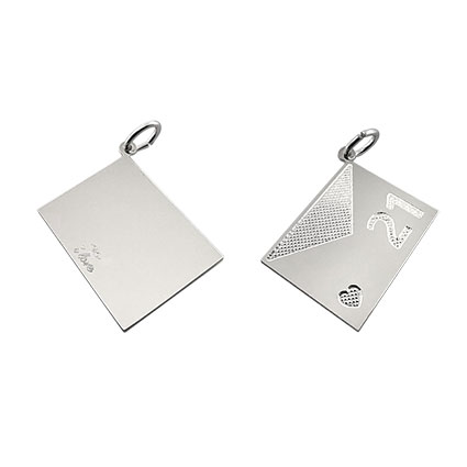 20x15mm 21 Envelope Pendant Sterling Silver