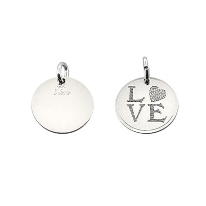 14mm Love Pendant Sterling Silver