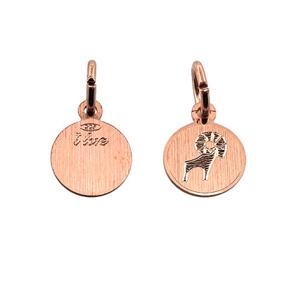 9mm Zodiac Pendant Aries St Silver Rose Gold Plated