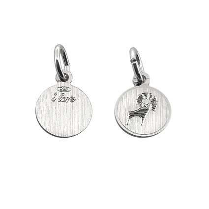 9mm Zodiac Pendant Aries Sterling Silver