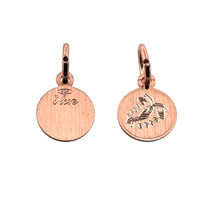 9mm Zodiac Penant Cancer St Silver Rose Gold Plated