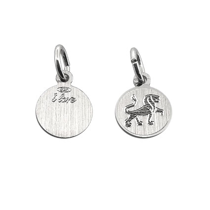 9mm Zodiac Penant Leo Sterling Silver