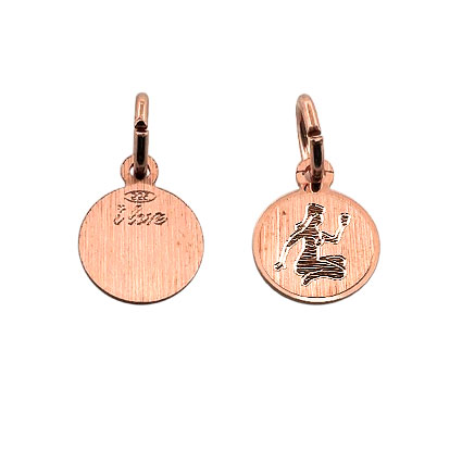 9mm Zodiac Penant Virgo St Silver Rose Gold Plated