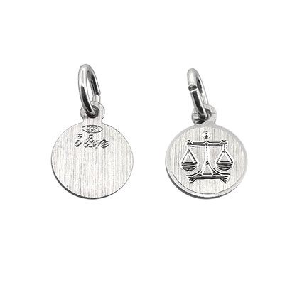 9mm Zodiac Penant Libra Sterling Silver